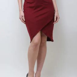Cation Maroon Shift Skirt-image-60