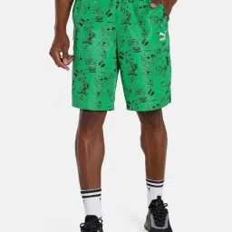 Puma Green Regular Fit Printed Shorts-picture-12