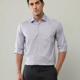 Arrow Purple Cotton Slim Fit Printed Shirt-image-68
