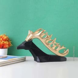 Smokey Cocktail Black Resin Deer Head Wine Bottle Stand-picture-12