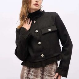 Styli Black Plain Jacket-picture-42