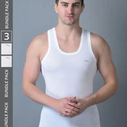 Dollar Bigboss White Cotton Regular Fit Vest - Pack Of 3-image-86