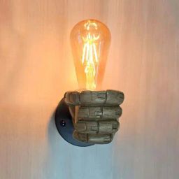 Smokey Cocktail Brown Wood Right Hand Shaped Wall Lamp-image-41