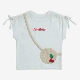 HOP Kids by Westside White Crochet Pouch Detailed Cotton Top-image-21