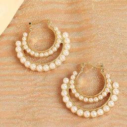 Sohi goldplated hoop earrings for women-16