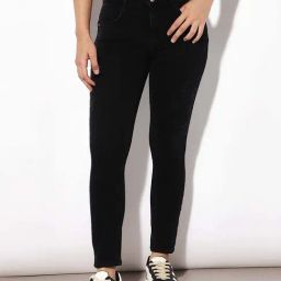 Only Black Cotton Solid Jeans-image-67