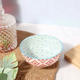 Smokey Cocktail Blue Ceramic Mandala Bowls (250ml) - Set of 6-image-79