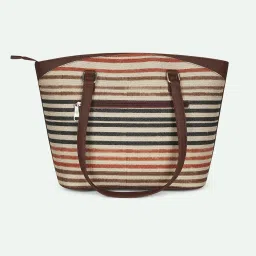ZOUK Qutub Striped Tote Handbag image 5
