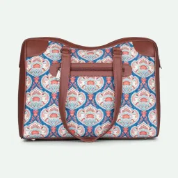 ZOUK Kovil Blue Printed Tote Handbag image 5