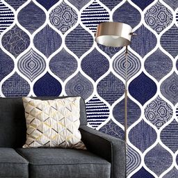 ArtzFolio Printed UV-Resistant Anti-Bacterial Blue & White Waves Peel & Stick Wallpaper-image-86