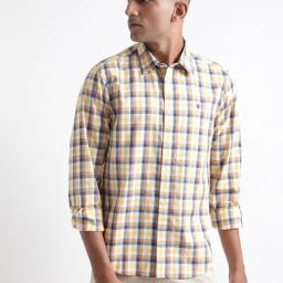Iconic Men Checked Regular Fit Cotton Shirt-4
