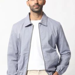 Rare Rabbit Blue Regular Fit Solid Jacket-image-17
