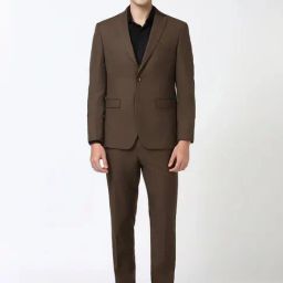 Peter England dark-brown Solid Suits-image-68