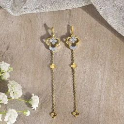 P.N.Gadgil Jewellers 14KT Yellow Gold and Diamond Dangler Earring for Women-picture-31