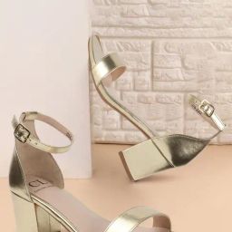 Carlton London Women's Gold Ankle Strap Sandals-image-64