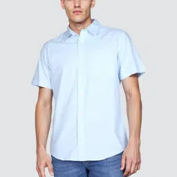 Lee Blue Regular Fit Plain Shirt-image-97