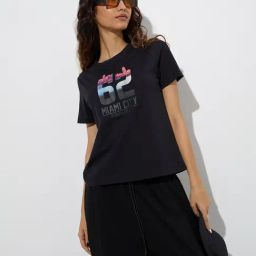 Studiofit by Westside Black Printed Cotton T-Shirt-image-86