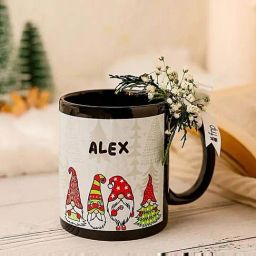 FNP Black Ceramic Jolly Holidays Personalised Mug (325ml)-image-80