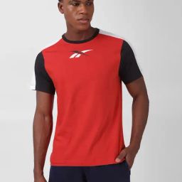 Reebok Red Slim Fit Cotton WCE Sports T-Shirt-image-19