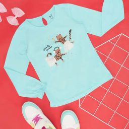 YU by Pantaloons Kids Blue Printed Full Sleeves Top-image-38
