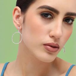 Sohi Silver Plated Designer Stone Party Drop Earrings-3