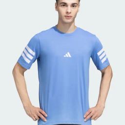 Adidas Blue Cotton Regular Fit Sports T-Shirt-image-42