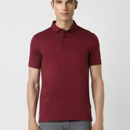 Van Heusen Maroon Cotton Regular Fit Polo T-Shirt-picture-35