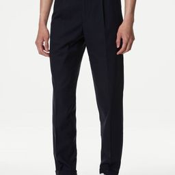 Marks & Spencer Men Tailored Fit Twill Single Pleat Trouser-image-44
