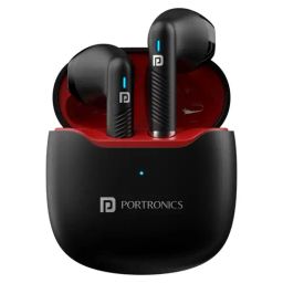 Portronics Harmonics Twins S12 in Ear Earbuds with Mic 24H Playtime (Red & Black, True Wireless)-image-18