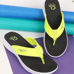 Carlton London Women's Neon & Black Flip Flops-picture-33