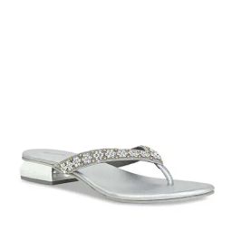 Rocia by Regal Women's Silver Thong Sandals-image-78