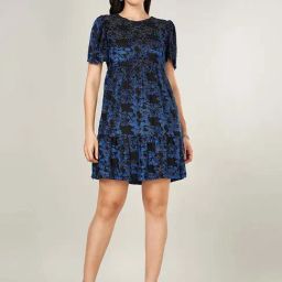 Honey by Pantaloons Navy Printed A Line Dress-picture-49