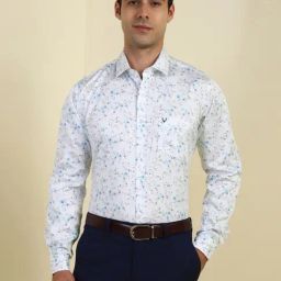 Allen Solly White Cotton Slim Fit Floral Print Shirt-picture-20