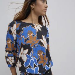 LOV by Westside Blue Floral Printed Blouse-image-90