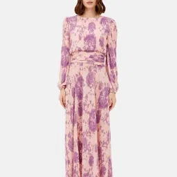Kazo Pink & Lavender Printed Maxi Dress-image-23