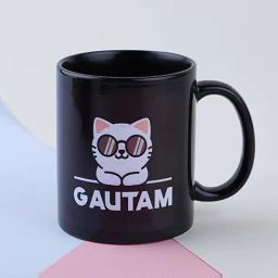 FNP Black Ceramic Personalised Name Mugs (325ml)-15