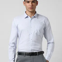 Van Heusen Slim Fit Opaque Checked Formal Shirt-picture-4