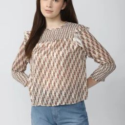 Van Heusen Brown Printed Top-image-43
