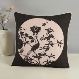 India Circus Black Canvas Celine Flaunt Duck Cushion Cover-19