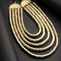 Moedbuille Layered Antique Tribal Design Oxidised Gold Plated Handcrafted Necklace-image-63