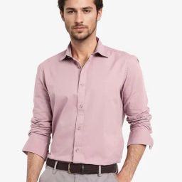 Rare Rabbit Pink Regular Fit Solid Shirt-image-34