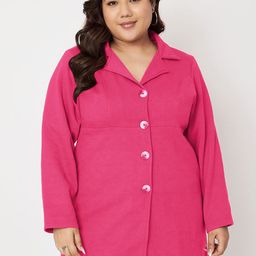 BRINNS Women Spread Collar Single Breasted Winter Wear Plus Size Overcoat-image-89