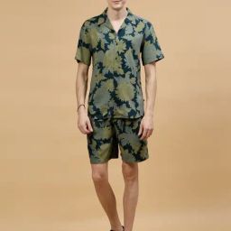 Rigo Men Blue Leaf Print Co-ords-image-2