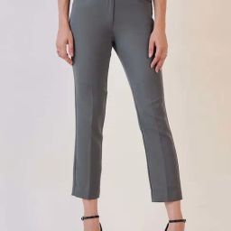 Powersutra Grey Slim Fit Trousers-image-23