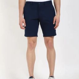 Tommy Hilfiger Navy Cotton Regular Fit Shorts-image-24