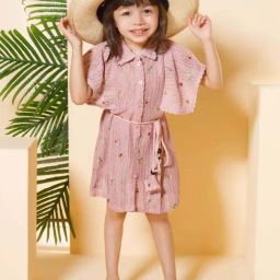 Peppermint Kids Pink Knitted Flared Fit 1 Dress and 1 Inner-image-71