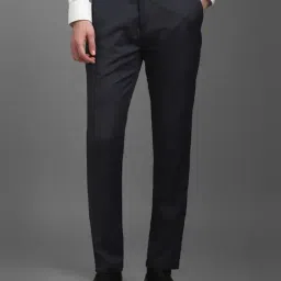 Louis Philippe Navy Slim Fit Trousers-picture-13