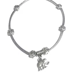 gurjari jewellers Women Floral Silver-Plated Anklet-image-65