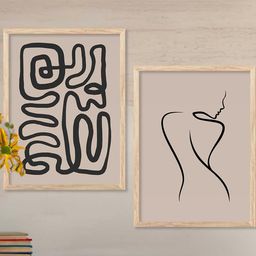 WALLLANE Brown 2 Piece Wood Abstract Wall Paintings-image-53