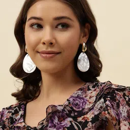 Beatnik Gold-Plated Teardrop Shaped Drop Earrings-picture-42